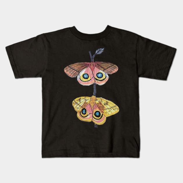 IO Moths: A Study in Dimorphism Kids T-Shirt by Animal Surrealism